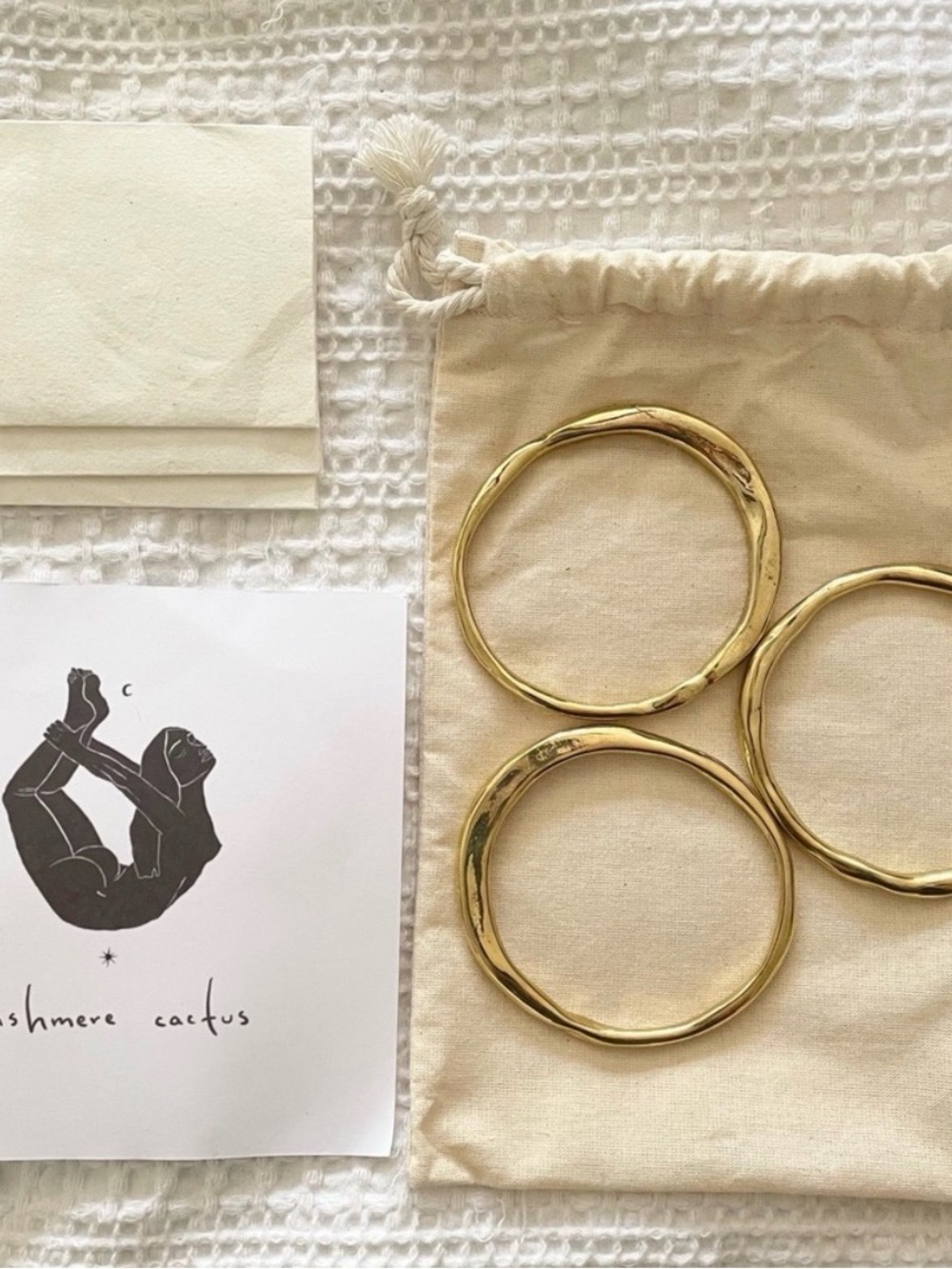 Cashmere and cactus bangle set of four total bracelets